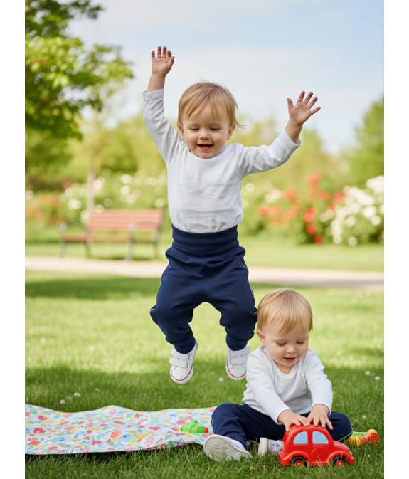 GAJI / Nohavice softshell s flisom - tm.modrá