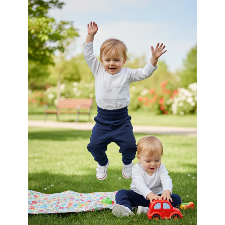 GAJI / Nohavice softshell s flisom - tm.modrá