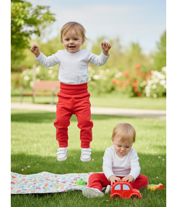 GAJI / Nohavice softshell s flisom - červená