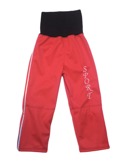 GAJI / Nohavice softshell s flisom - červená