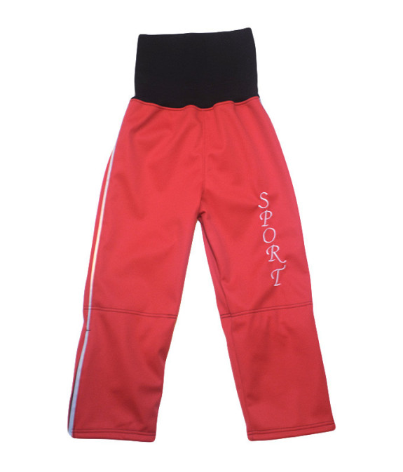 GAJI / Nohavice softshell s flisom - červená