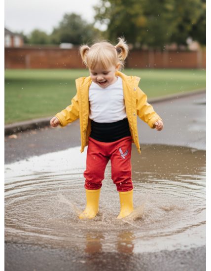 GAJI / Nohavice softshell s flisom výšivka - červená