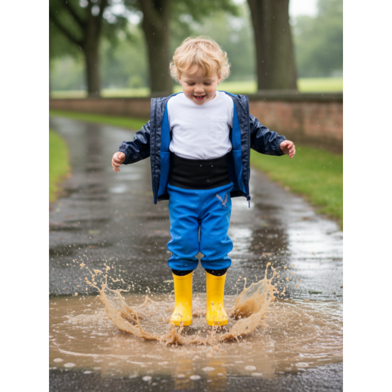 GAJI / Nohavice softshell s flisom výšivka - sv.modrá