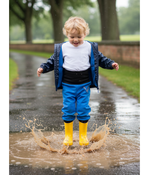 GAJI / Nohavice softshell s flisom výšivka - sv.modrá