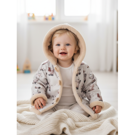 GAJI / Bunda zateplená s kapucňou - vzor1