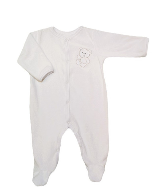 GAJI / Pyžamo overal s nôžkou zamat - biela
