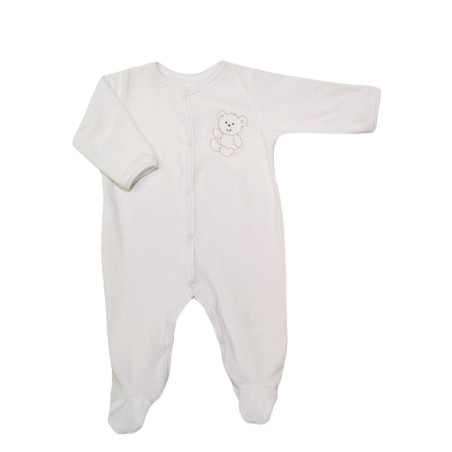GAJI / Pyžamo overal s nôžkou zamat - biela