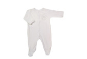 GAJI / Pyžamo overal s nôžkou zamat - biela