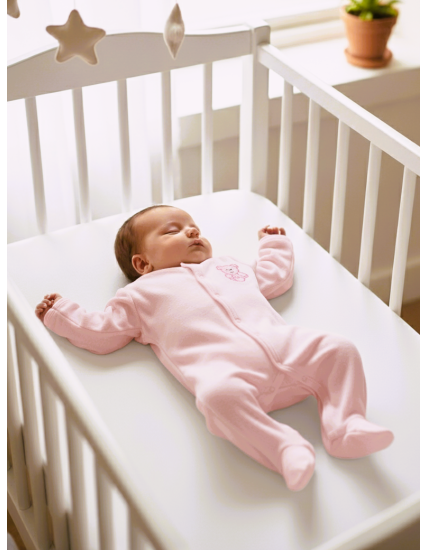 GAJI / Pyžamo overal s nôžkou zamat - ružová