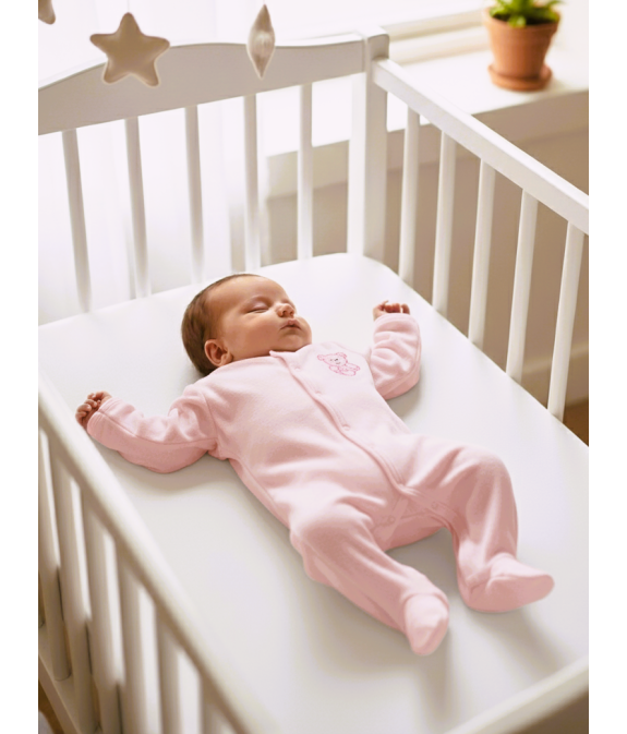 GAJI / Pyžamo overal s nôžkou zamat - ružová