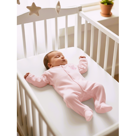 GAJI / Pyžamo overal s nôžkou zamat - ružová