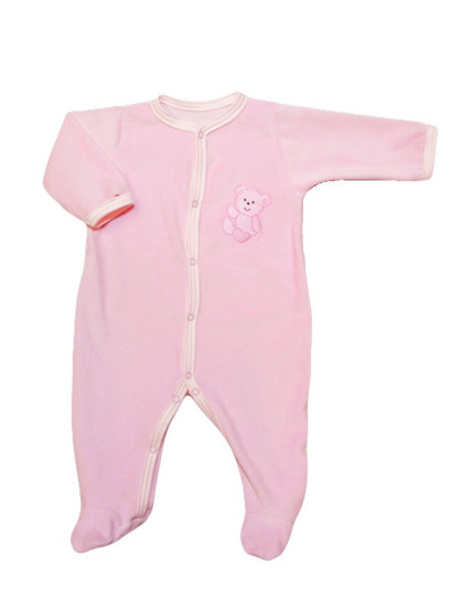 GAJI / Pyžamo overal s nôžkou zamat - ružová