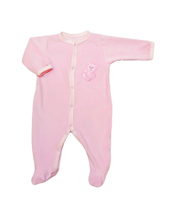 GAJI / Pyžamo overal s nôžkou zamat - ružová