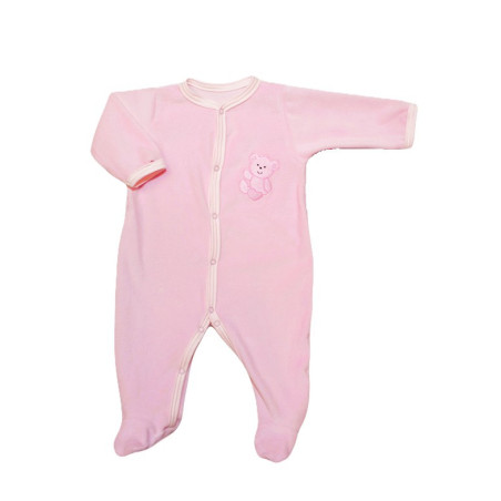 GAJI / Pyžamo overal s nôžkou zamat - ružová