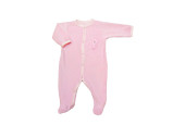 GAJI / Pyžamo overal s nôžkou zamat - ružová