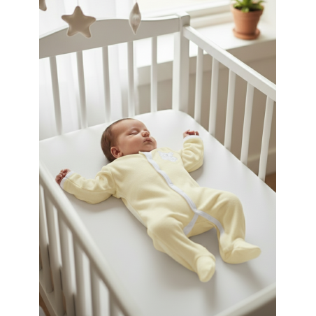 GAJI / Pyžamo overal s nôžkou zamat - žltá