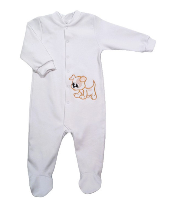 GAJI / Pyžamo overal s nôžkou obojlíc - biela