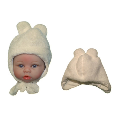 GAJI / Čiapka teplá s uškami wellsoft - maslová