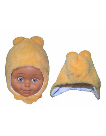 GAJI / Čiapka teplá s uškami wellsoft - oranžová