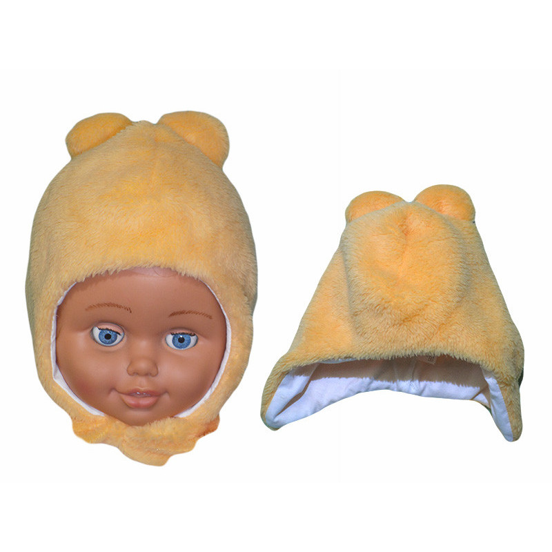 GAJI / Čiapka teplá s uškami wellsoft - oranžová