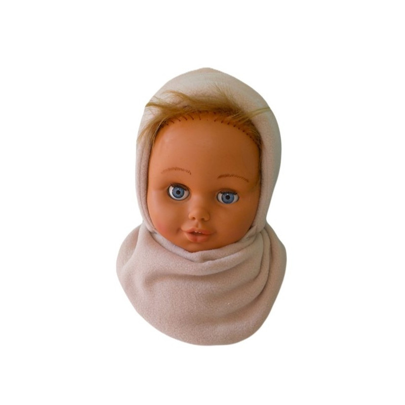 GAJI / Čiapka + nákrčník flis - hnedá