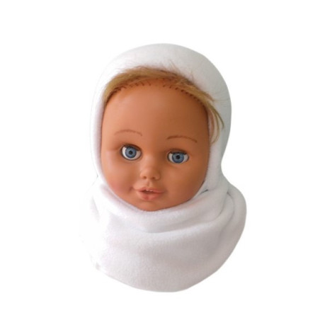 GAJI / Čiapka + nákrčník flis - biela