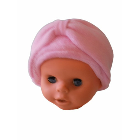 Čiapka teplá s mašľou - ružová /v.74/