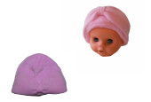 Čiapka teplá s mašľou - ružová /v.74/