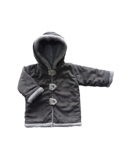 GAJI / Bunda zateplená s kapucňou - šivá