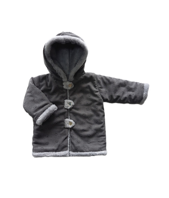 GAJI / Bunda zateplená s kapucňou - šivá