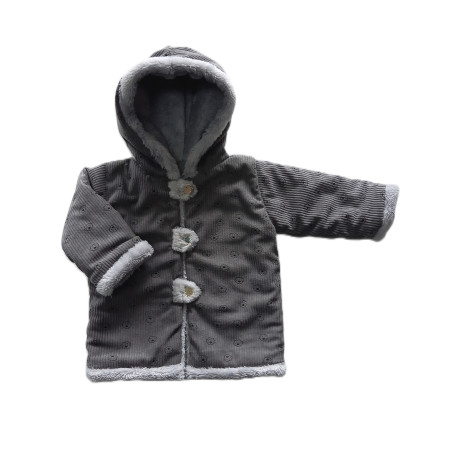 GAJI / Bunda zateplená s kapucňou - sivá