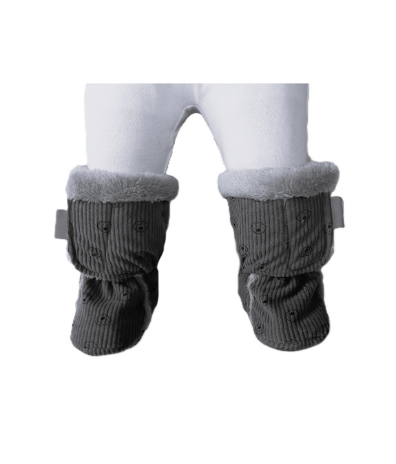 GAJI / Papučky zateplené menčester - sivá