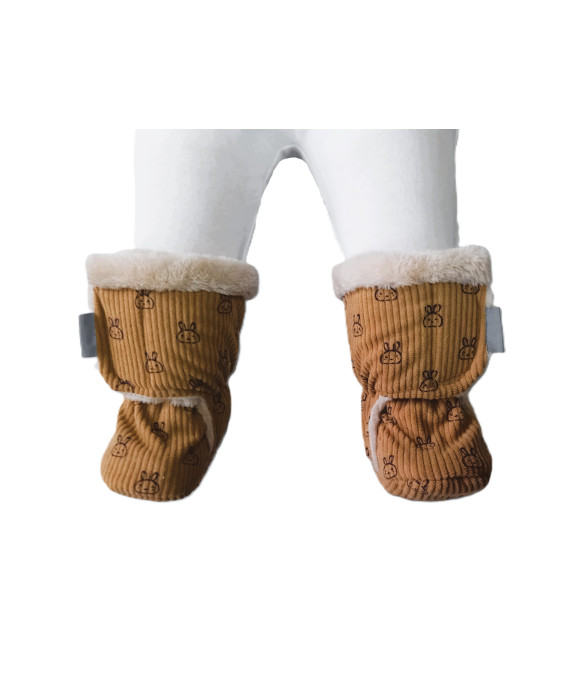 GAJI / Papučky zateplené menčester - hnedá