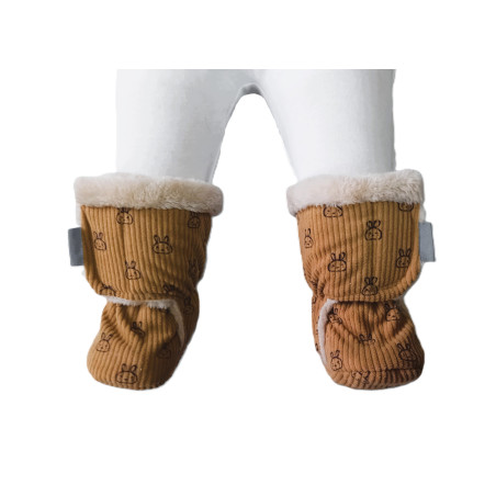 GAJI / Papučky zateplené menčester - hnedá