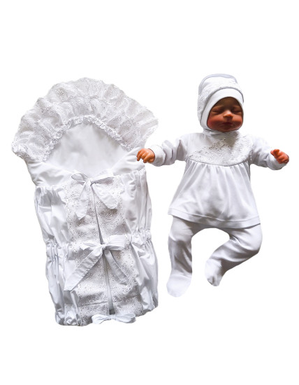 GAJI / Súprava 4-dielna prepletaná dievča - biela