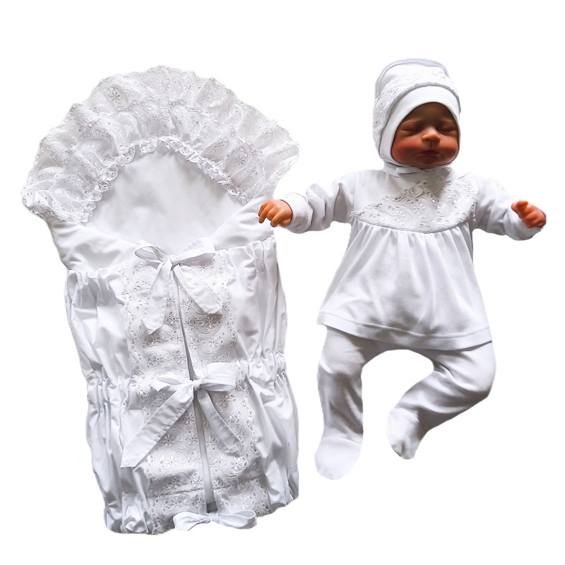 GAJI / Súprava 4-dielna prepletaná dievča - biela