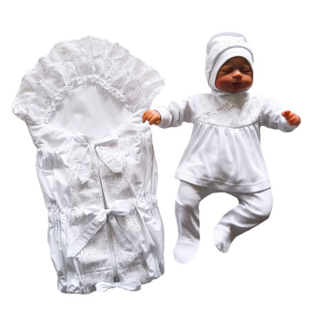 GAJI / Súprava 4-dielna prepletaná dievča - biela