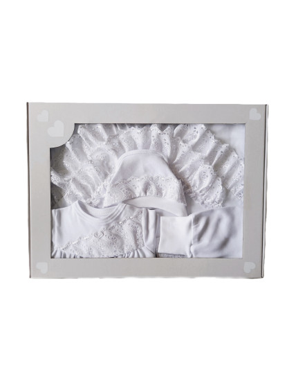 GAJI / Súprava 4-dielna prepletaná dievča - biela