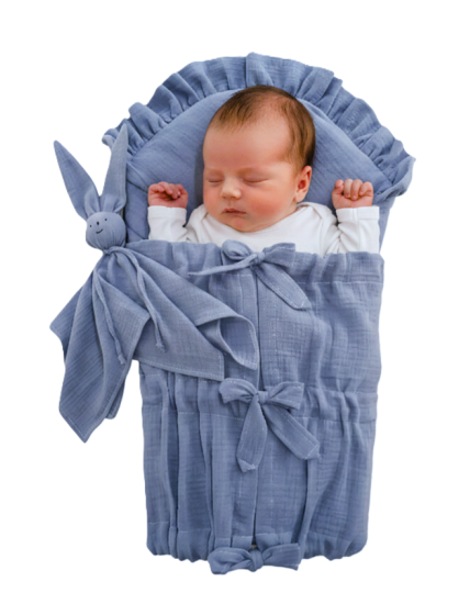 GAJI / Zavinovačka mušelín fodra - modrá