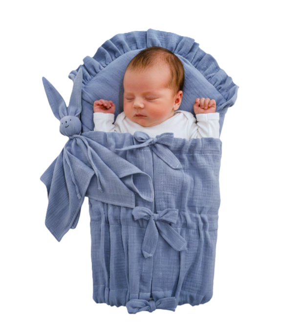 GAJI / Zavinovačka mušelín fodra - modrá