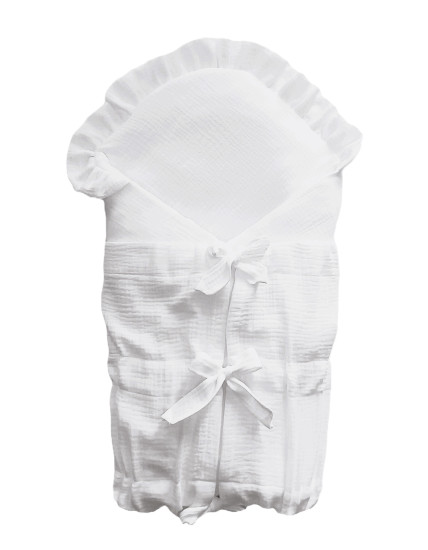 GAJI / Zavinovačka mušelín fodra - snehobiela