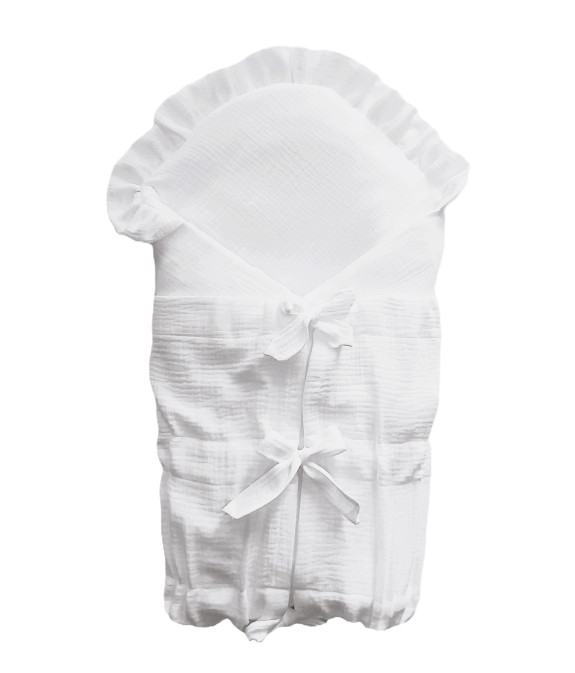 GAJI / Zavinovačka mušelín fodra - snehobiela