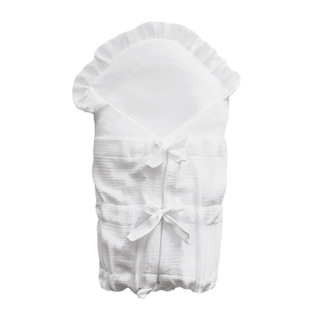 GAJI / Zavinovačka mušelín fodra - snehobiela