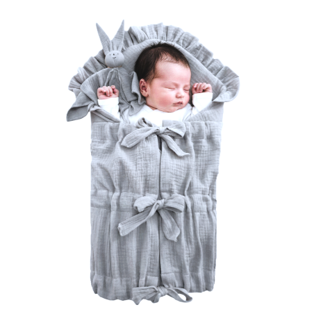 GAJI / Zavinovačka mušelín fodra - sv.sivá