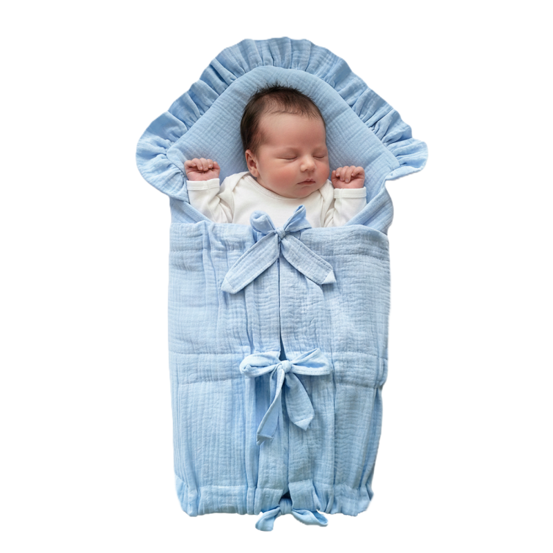 GAJI / Zavinovačka mušelín fodra - sv.modrá