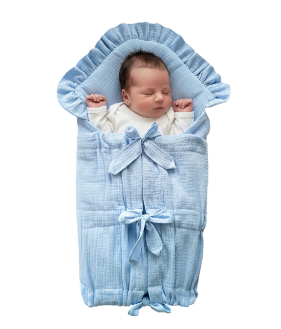 GAJI / Zavinovačka mušelín fodra - sv.modrá