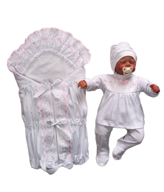 GAJI / Súprava 4-dielna prepletaná dievča - ružová