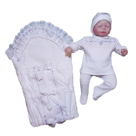 GAJI / Súprava 4-dielna prepletaná chlapec - modrá