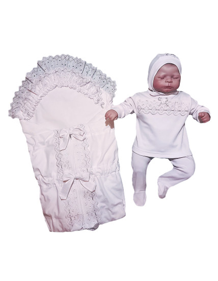 GAJI / Súprava 4-dielna prepletaná chlapec - strieborná