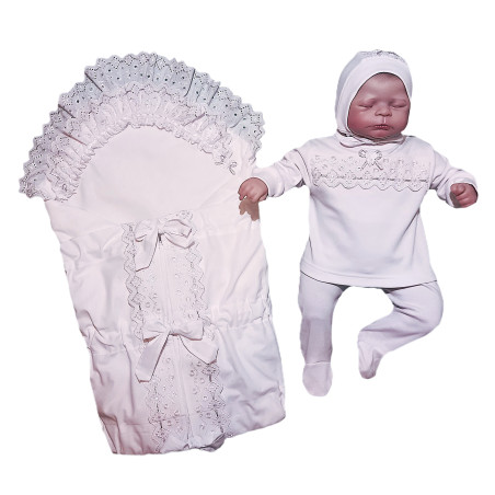 GAJI / Súprava 4-dielna prepletaná chlapec - strieborná